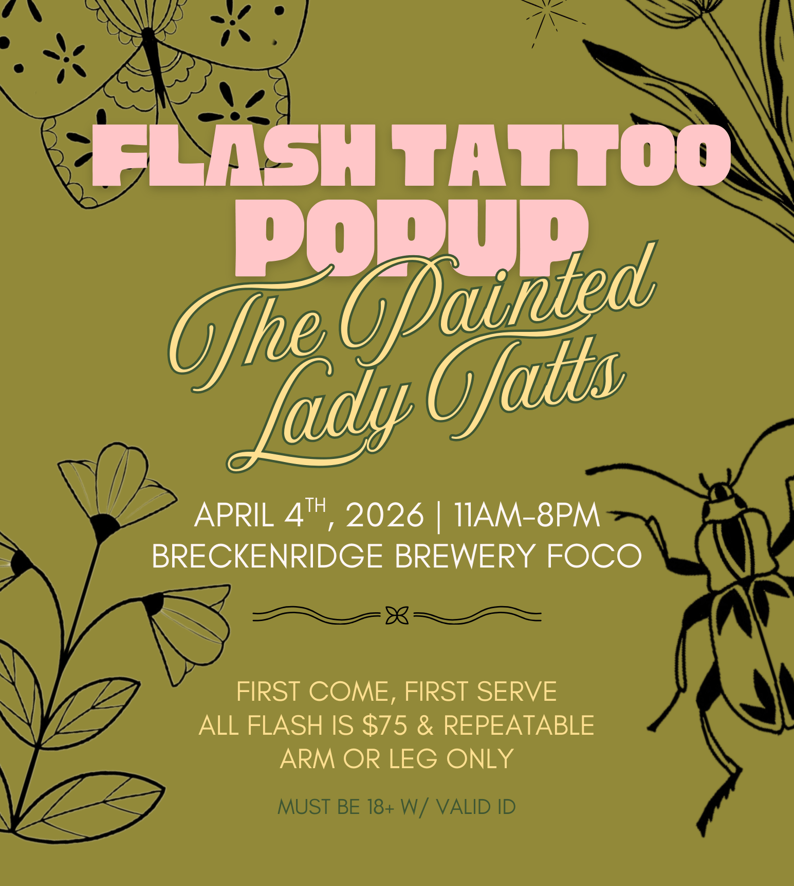 Join us for amazing events in Fort Collins. Tattoo Pop Up.